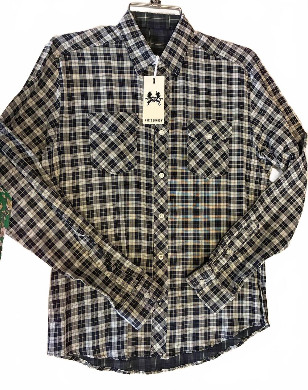 NEW RNT23 men's button down shirt - plus in navy